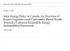 Image of “Solar Energy Policy in Canada: An Overview of Recent Legislative and Community-Based Trends Towards a Coherent Renewable Energy Sustainability Framework”