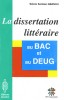 Image of La dissertation littéraire au BAC et au DEUG.